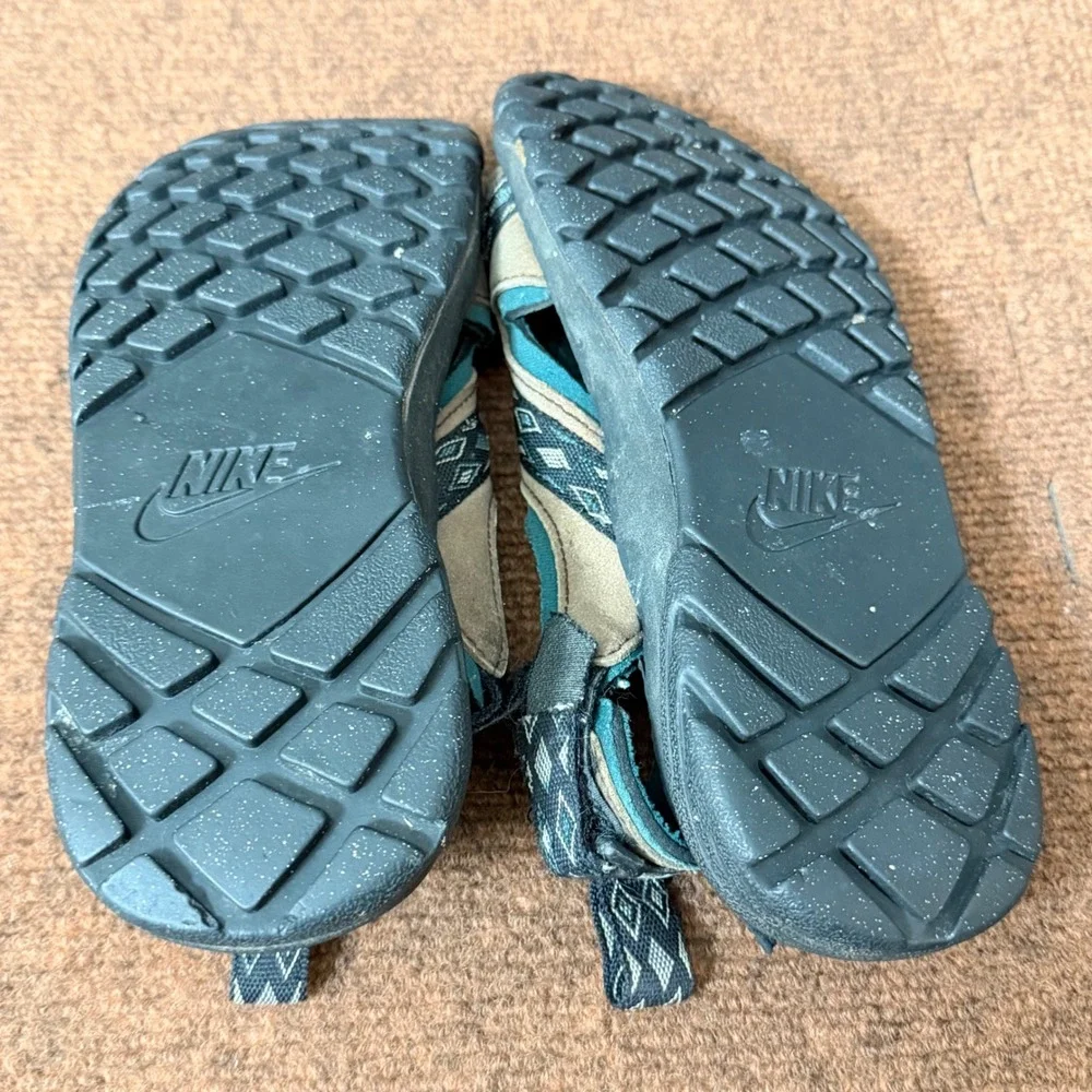 Nike ACG Vintage Sandals Mens 8 Teal Tan Black Strappy Hiking Water Shoes‎ 90s
